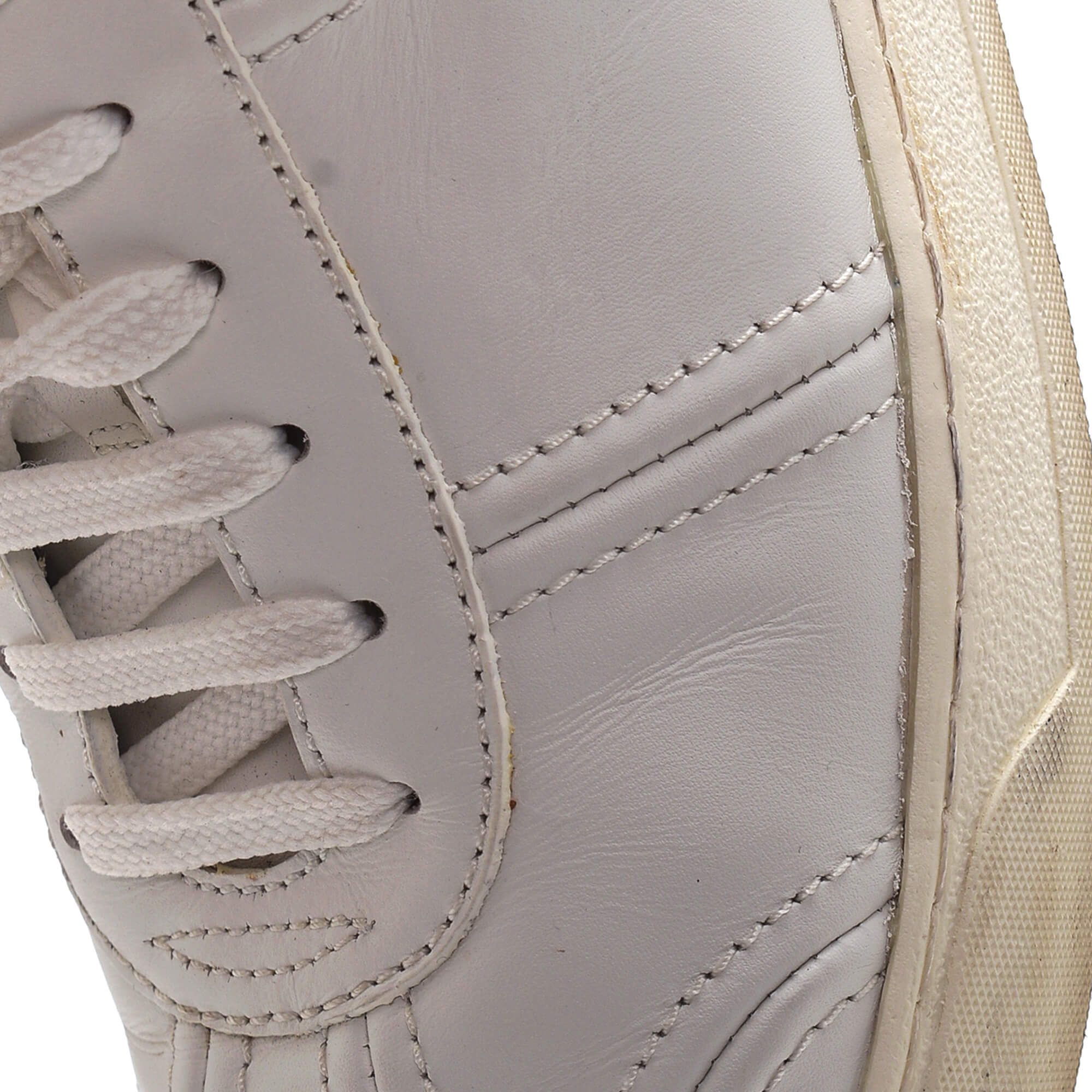 Valentino - White Leather Studded Sneakers 